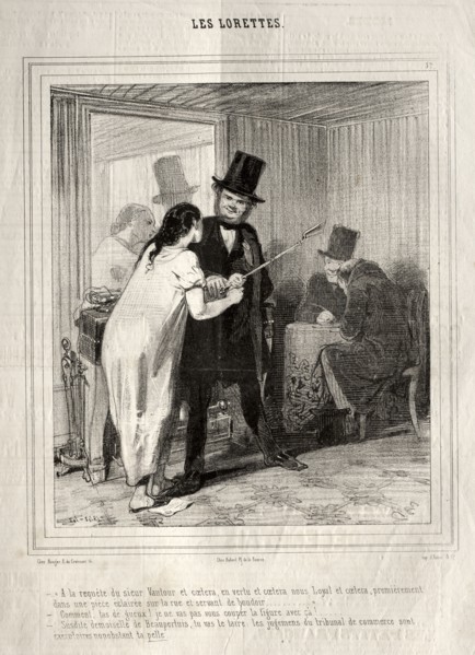 Les Lorettes, 1842. Paul Gavarni (French, 1804-1866). Lithograph
