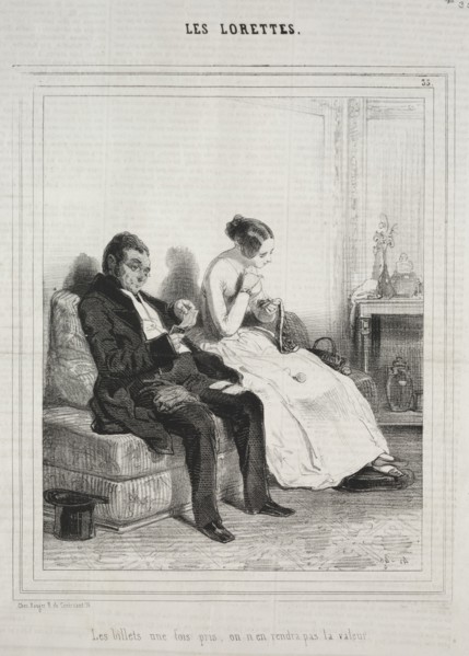Les Lorettes, 1842. Paul Gavarni (French, 1804-1866). Lithograph