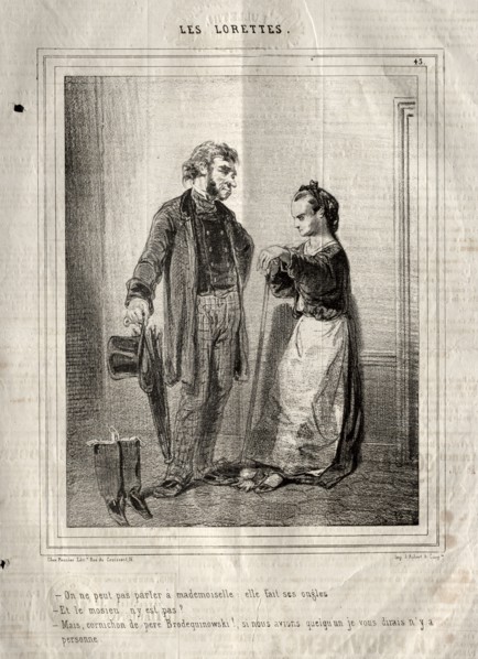 Les Lorettes, 1842. Paul Gavarni (French, 1804-1866). Lithograph