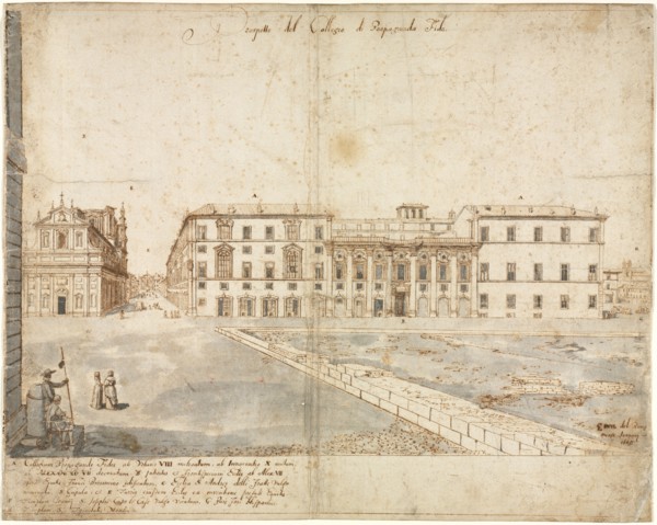 Eighteen Views of Rome: The Collegio di Propaganda Fide (recto); Sketches of Windows and Pilasters