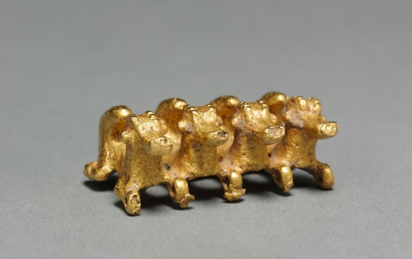 Curly-Tailed Animal Pendant, 100-800. Panama, Initial style, 2nd-8th century. Gold; overall: 1.8 x