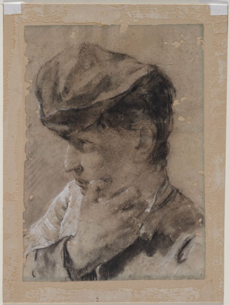 Head of a Young Man in a Cap, first half 18th century. Giovanni Battista Piazzetta (Italian,