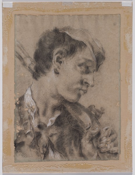 Head of a Young Man in Profile with a Gun over His Shoulder, c. 1730/40s. Giovanni Battista