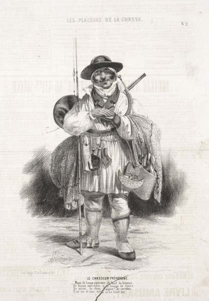 Les Plaisirs de la chasse:  Le Chasseur prévoyant, 1842. Alade Joseph Lorentz (French, 1813-after