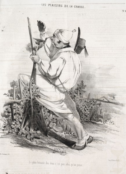 Les Plaisirs de la chasse:  Le plus bécasse des deux n'est pas celui qu'on pense, 1842. Alade