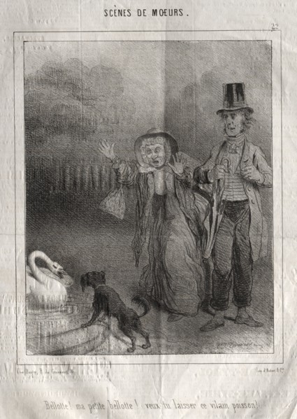 Scènes de moeurs:  Bellotte! ma petite Bellote! veux-tu laisser ce vilain poisson!. Charles Joseph