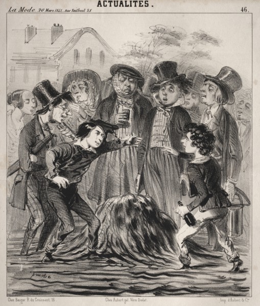 Actualitès:  Ha hé Felix!  arrive donc vite!, 1841. Clémente Pruche (French, 1831-1870). Lithograph