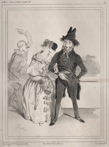 Pochades de carnaval:  C'est singulier! elle me dit que je suis Philibert Désormeaux, et que je