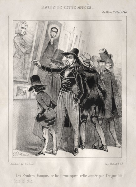 Les Peintres français se font remarquer cette année par l'originalité de leur toilette, 1840.