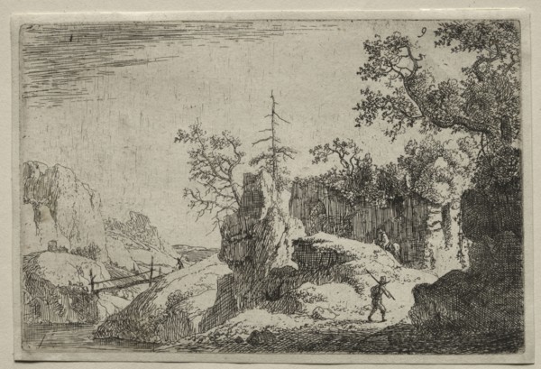 A Mountain Landscape, c. mid 17th century. Jan van Aken (Dutch). Etching and engraving; sheet: 10.1