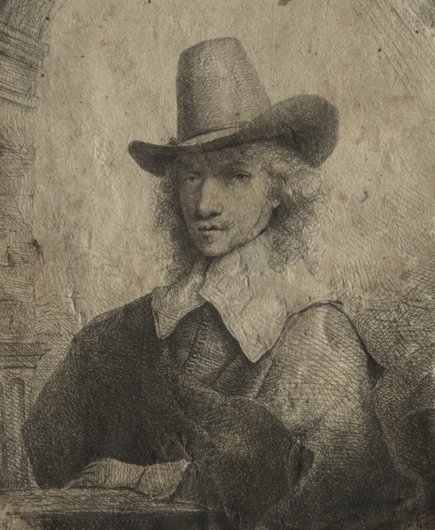 Portrait of a Man with a High Hat, 1642/1651. Ferdinand Bol (Dutch, 1616-1680). Etching and