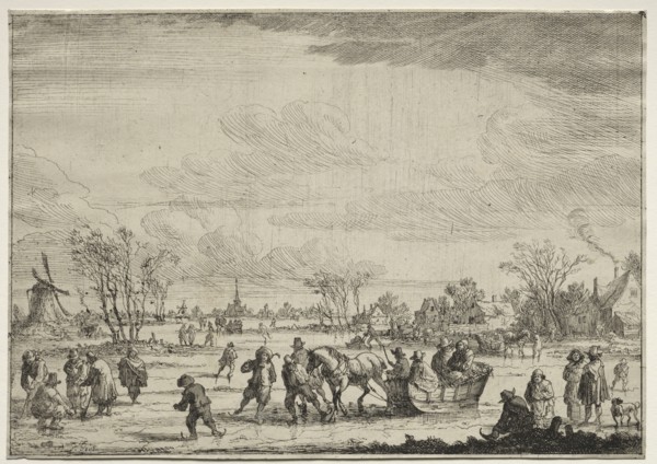 The Sleigh. Peeter Bout (Flemish, 1658-1719). Etching
