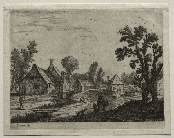 The Plank over the Stream. Jan van Goyen (Dutch, 1596-1656). Etching