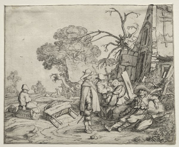 Landscape with Soldiers, 1626. Pieter Molyn (Dutch, 1595-1661). Etching