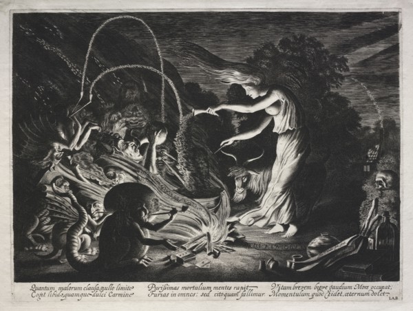 The Witch (Night Piece), 1626. Jan van de Velde (Dutch, 1620-1662). Engraving; framed: 39.4 x 51.6