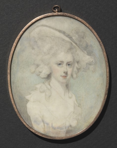 Portrait of a Woman with a Hat, c. 1780. Jeremias Majer (German, 1735-1789). Watercolor on ivory in