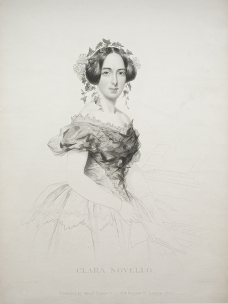 Clara Novello, 1852. William Humphreys (British, 1794-1865). Stipple and roulette