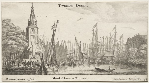 Ships of Amsterdam. Reinier Nooms (Dutch, c. 1623-1667). Etching