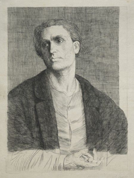 Study of a Man's Head. Alphonse Legros (French, 1837-1911). Etching and drypoint
