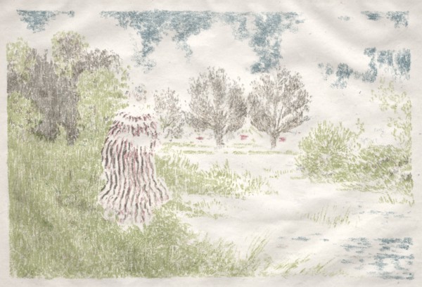 Landscapes: Woman in a Striped Dress (Paysage: Femme en robe à rayures), 1898. Ker Xavier Roussel