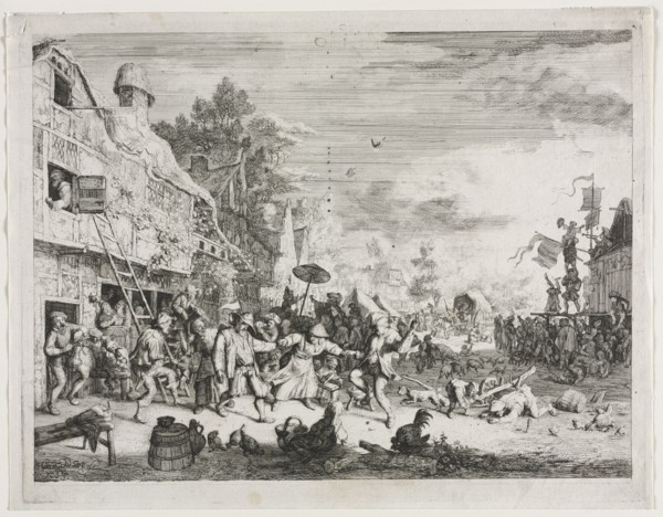 Village Féte. Cornelis Dusart (Dutch, 1660-1704). Etching