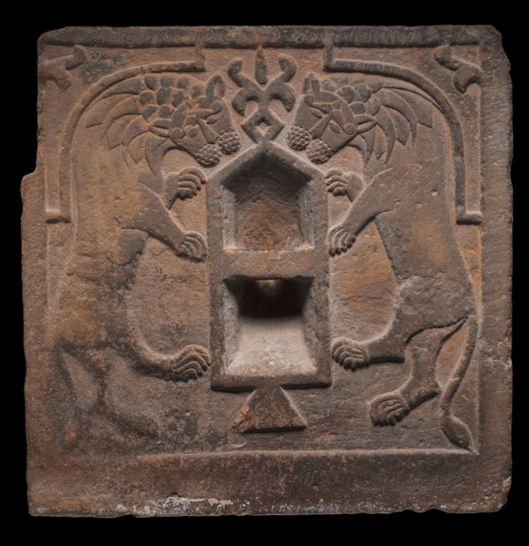 Hitching Post, 1200s. Iran, possibly Hamadan, 13th century. Limestone; overall: 62.9 x 65.8 cm (24