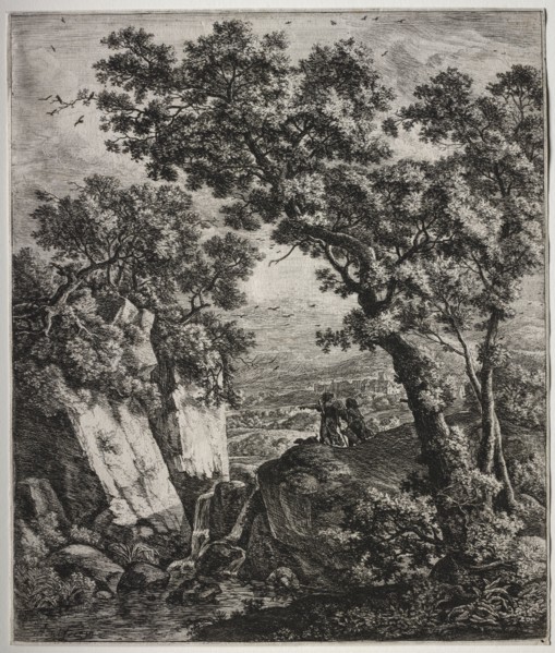 Tobit and the Angel. Anthonie Waterloo (Dutch, 1609/10-1690). Etching