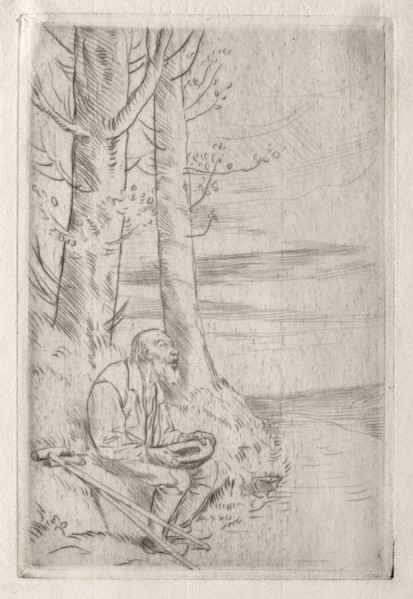 The Blind Beggar. Alphonse Legros (French, 1837-1911). Drypoint