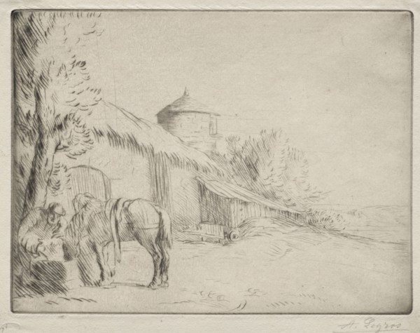 The Watering Place (2nd Plate). Alphonse Legros (French, 1837-1911). Drypoint
