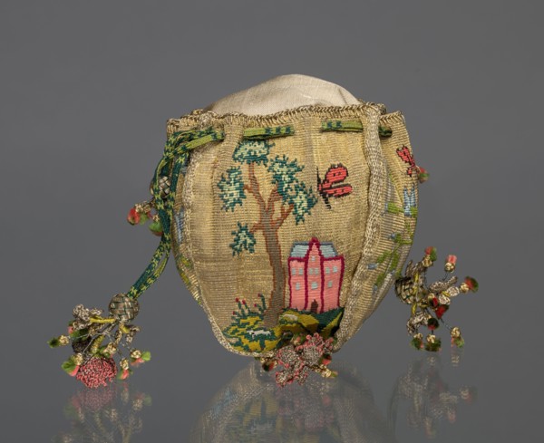 Woven Purse, 1700s. France, 18th century. Tapestry, silk and gold thread; overall: 10.2 x 7 cm (4 x