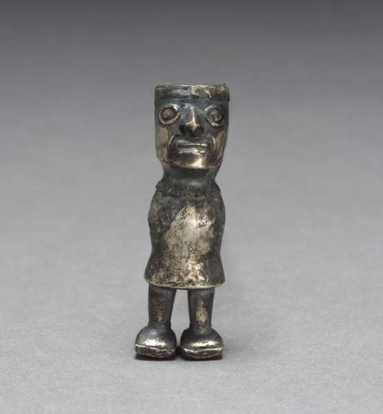 Figure, 1000-1532. Peru, Lambayeque. Silver; overall: 5.8 x 2.2 cm (2 5/16 x 7/8 in.).