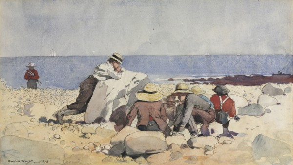 A Clam-Bake, 1873. Winslow Homer (American, 1836-1910). Watercolor, gouache, and graphite; sheet: