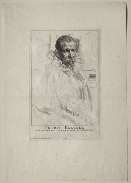 Portrait of Pieter Breughel. Anthony van Dyck (Flemish, 1599-1641). Etching