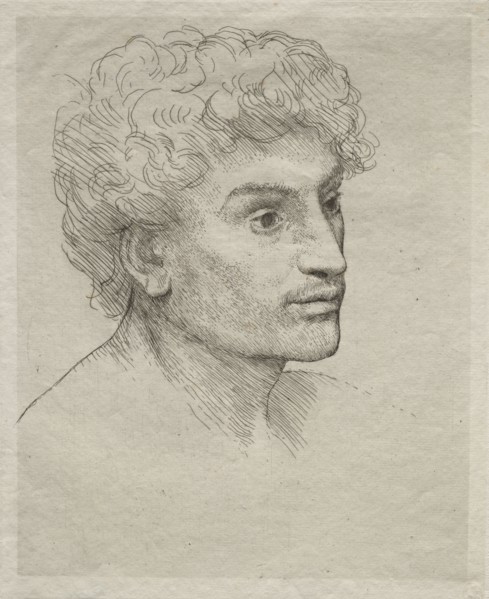 Head of a Young Man. Alphonse Legros (French, 1837-1911). Etching