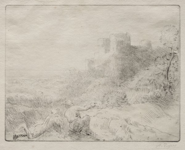 An Old Chateau. Alphonse Legros (French, 1837-1911). Drypoint
