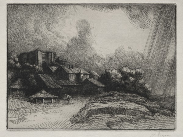 The Abbey Farm. Alphonse Legros (French, 1837-1911). Etching and drypoint