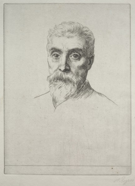 Portrait of Sir Hiram S. Maxim. Alphonse Legros (French, 1837-1911). Drypoint