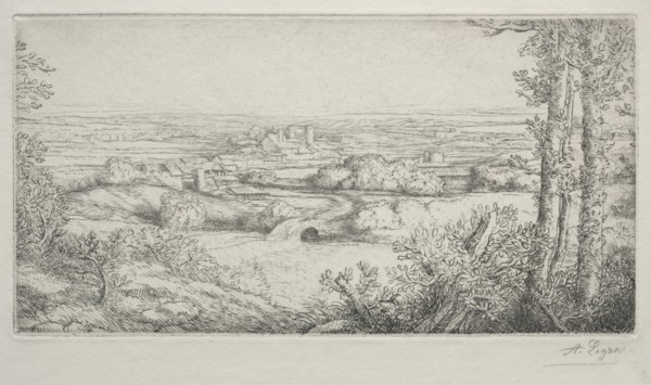 A Valley in Burgundy (Une Vallée en Bourgogne). Alphonse Legros (French, 1837-1911). Drypoint