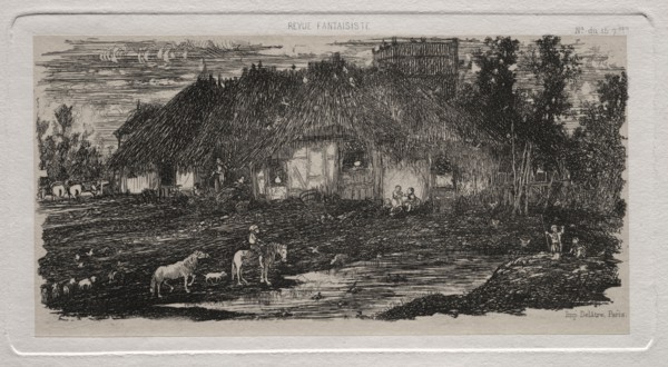 The Farm-Yard, 1861. Rodolphe Bresdin (French, 1822-1885), Auguste Delâtre. Etching; sheet: 15.5 x