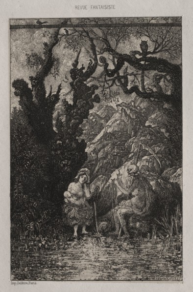 Published in Revue Fantaisiste, 15 juillet 1861: Death and the Young Mother, 1861. Rodolphe Bresdin
