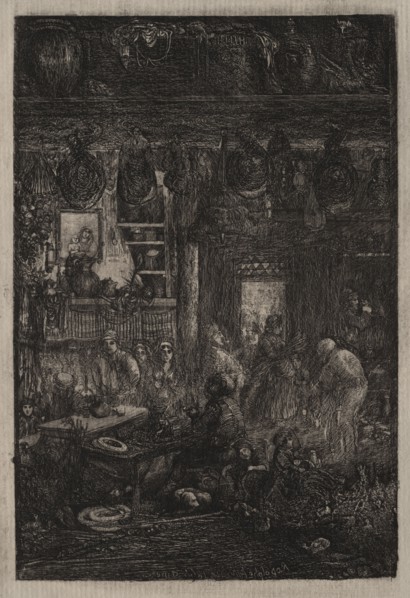 Moldavian Interior, 1865. Rodolphe Bresdin (French, 1822-1885). Etching; sheet: 29.4 x 22.5 cm (11