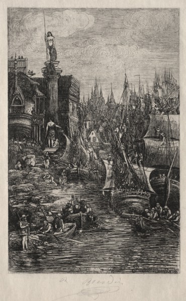 This print was published in L'Art Moderne, 2e année, no. 7, juin 1883.: My Dream, 1883. Rodolphe