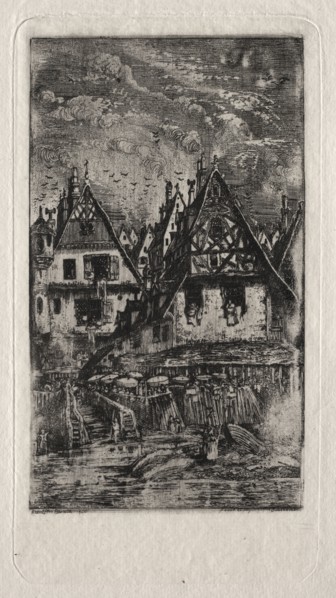 Marketplace with Parasols, 1866. Rodolphe Bresdin (French, 1822-1885). Etching; sheet: 23.2 x 18.3