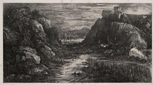 The Distant City, 1868. Rodolphe Bresdin (French, 1822-1885). Lithograph and roulette; sheet: 27.5