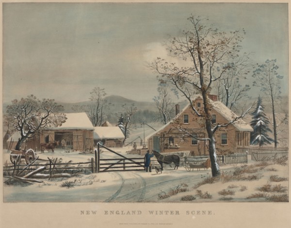 New England Winter Scene, 1861. And James Merritt Ives (American, 1824-1895), Nathaniel Currier
