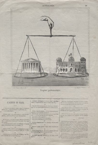 Published in le Charivari (1 February 1970): Actualities (No. 10): Parliamentary Regime, 1870.