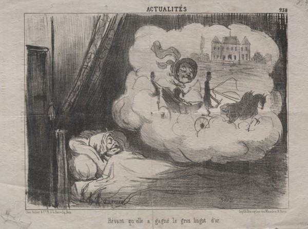 Published in le Charivari (27 October 1851): Actualities (No. 238): Dreaming that she had won many
