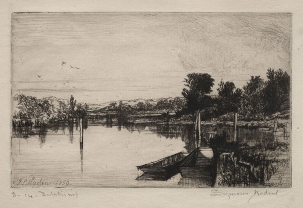 Egham, 1859. Francis Seymour Haden (British, 1818-1910). Etching