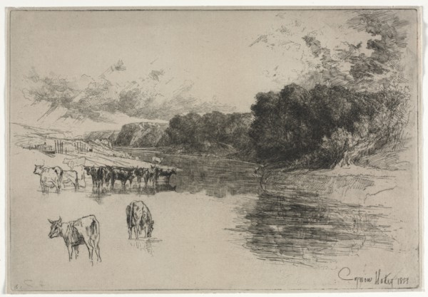 A Lancashire River, 1881. Francis Seymour Haden (British, 1818-1910). Etching and drypoint