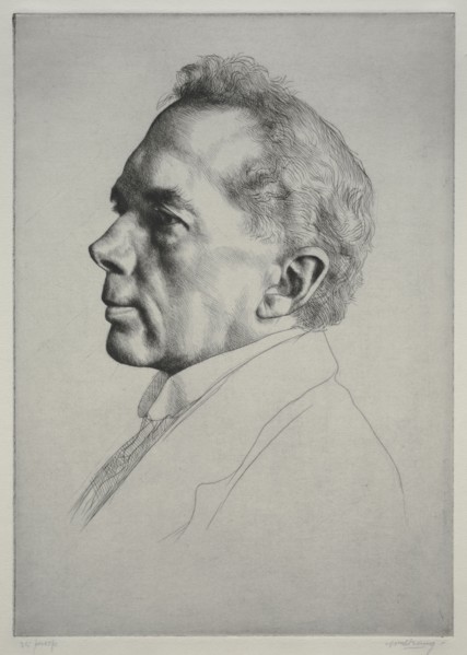 Campbell Dodgson, Profile to the Left, 1919. William Strang (British, 1859-1921). Engraving